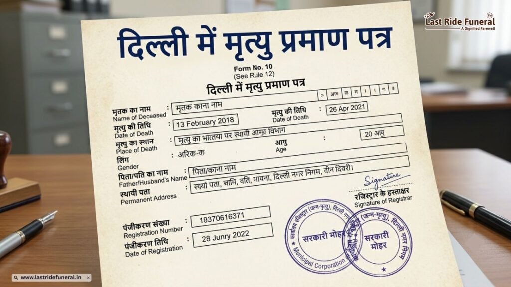 दिल्ली में मृत्यु प्रमाण पत्र
